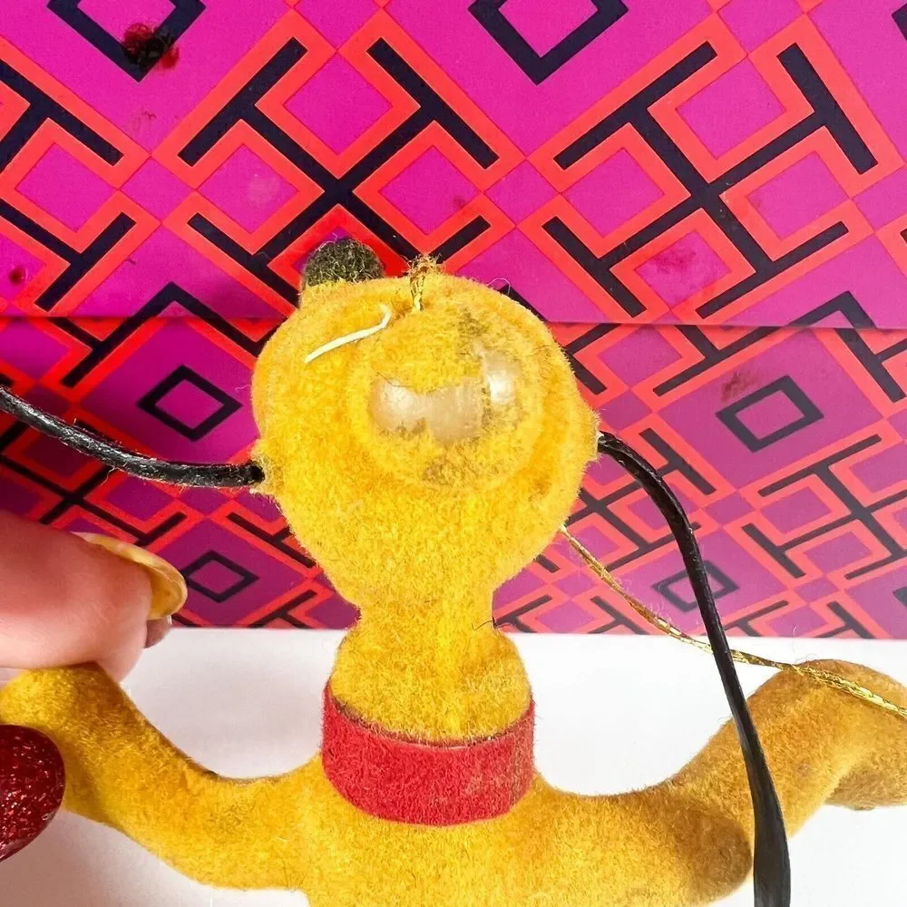 Vintage Flocked Christmas Pluto On Back Feet Walt Disney Productions Hong Kong